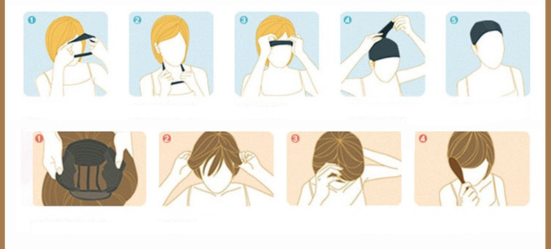 European and American Wigs | Short Curly Hair in Mid-point Black and Brown - Image 4