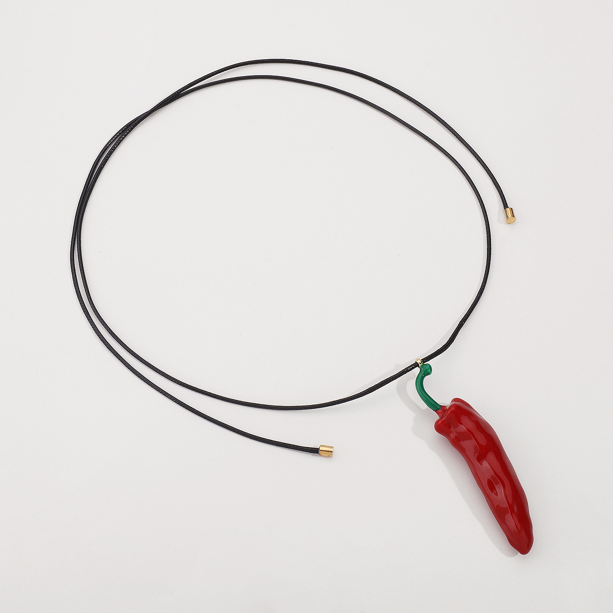 Enamel Red Chilli Pendant Necklace - Twin Vegetable Design for Unique Style - Image 3