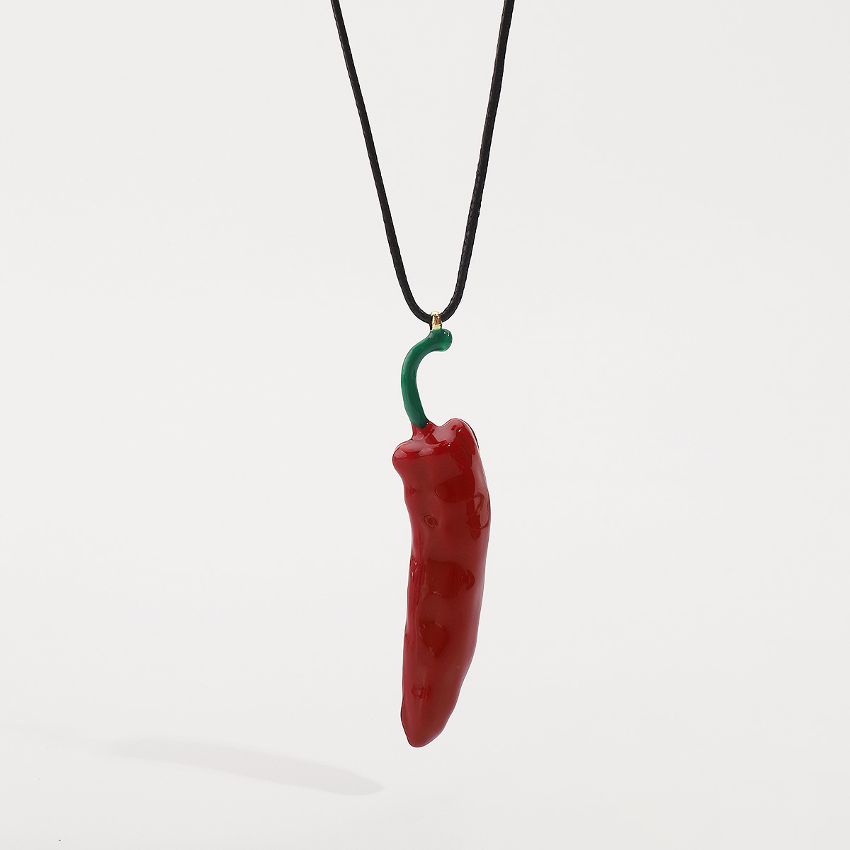 Enamel Red Chilli Pendant Necklace - Twin Vegetable Design for Unique Style - Image 4