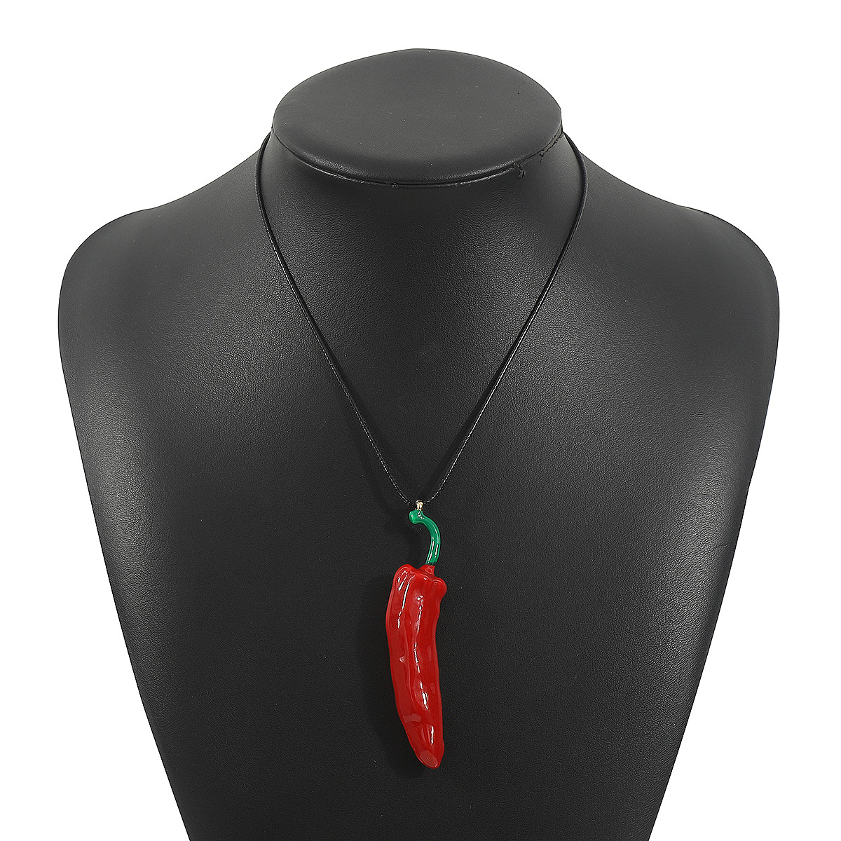 Enamel Red Chilli Pendant Necklace - Twin Vegetable Design for Unique Style - Image 5