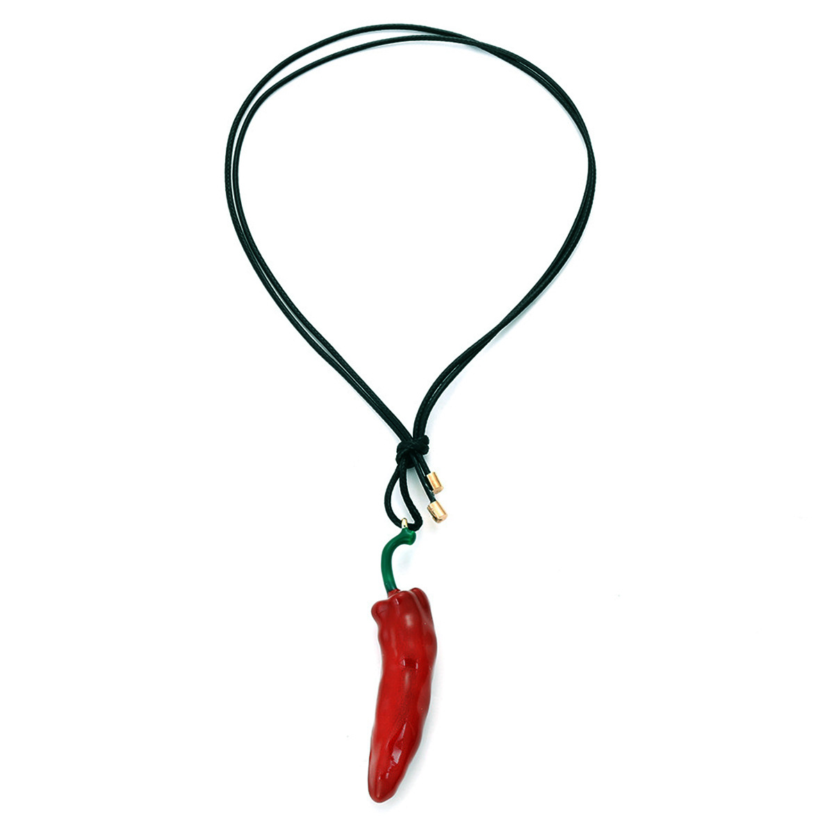 Enamel Red Chilli Pendant Necklace - Twin Vegetable Design for Unique Style - Image 6