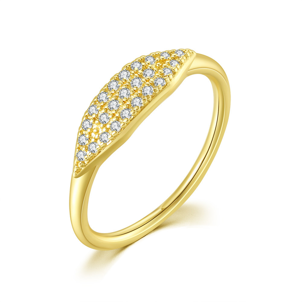 Elegant Women's Gold Plated Zircon Micro Setting Ring - Simple Yet Stunning - Image 5