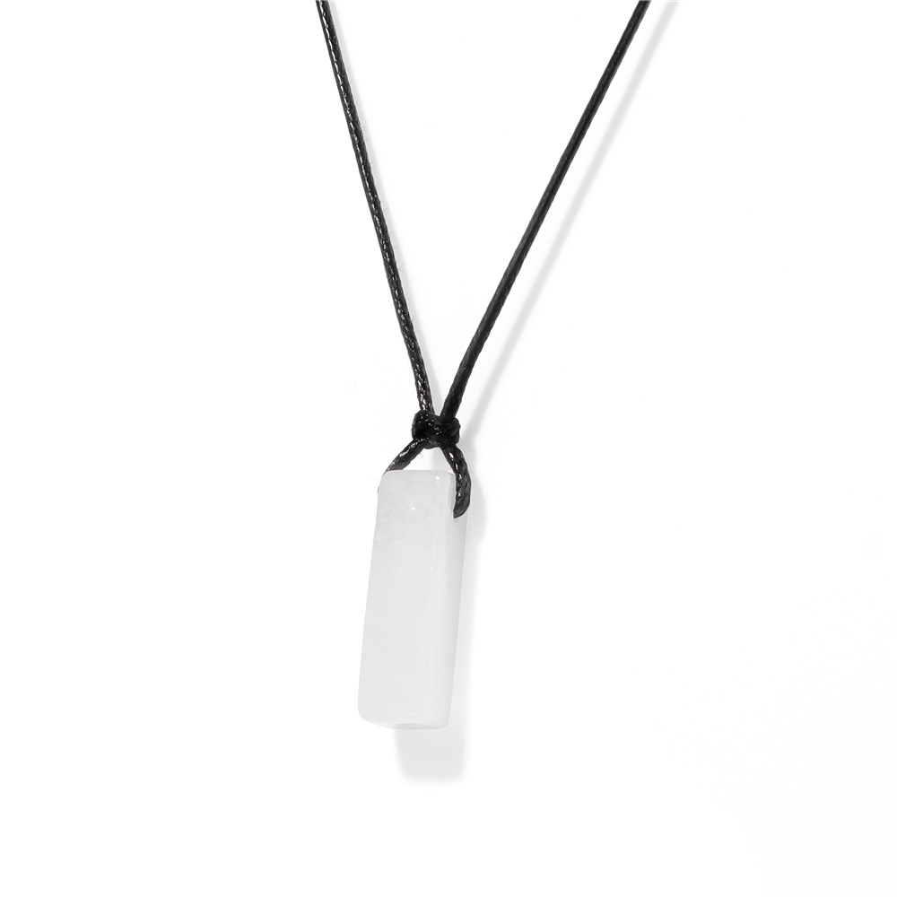 Unique Irregular Stone Rectangular Pendant Necklace - Stylish and Eye-Catching