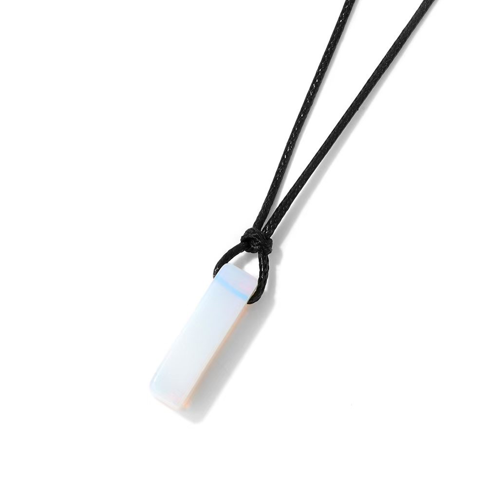 Unique Irregular Stone Rectangular Pendant Necklace - Stylish and Eye-Catching - Image 5