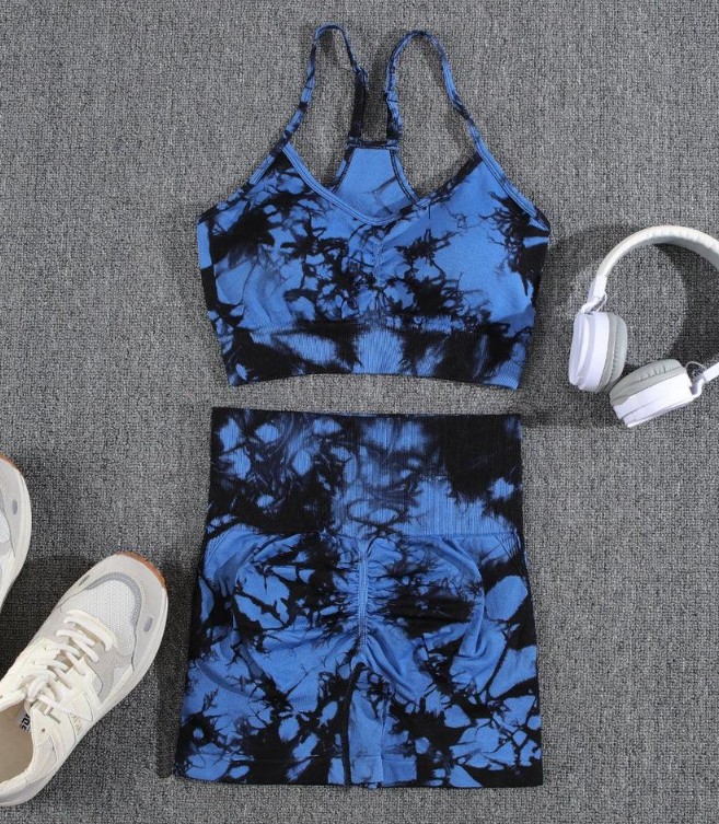 Women's High Waist Tie-Dye Yoga Pants Suit for Hip Lift & Slim Fit Fitness - Image 2