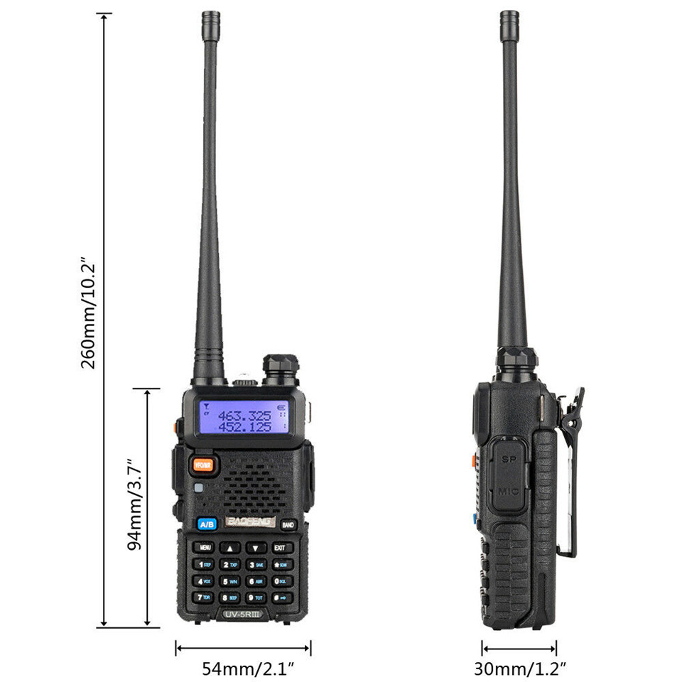 Baofeng UV-5R Three Segment Walkie Talkie - VHF 220-226MHz & UHF Dual Antenna Civil Handheld Radio - Image 3