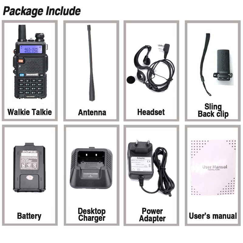 Baofeng UV-5R Three Segment Walkie Talkie - VHF 220-226MHz & UHF Dual Antenna Civil Handheld Radio - Image 4