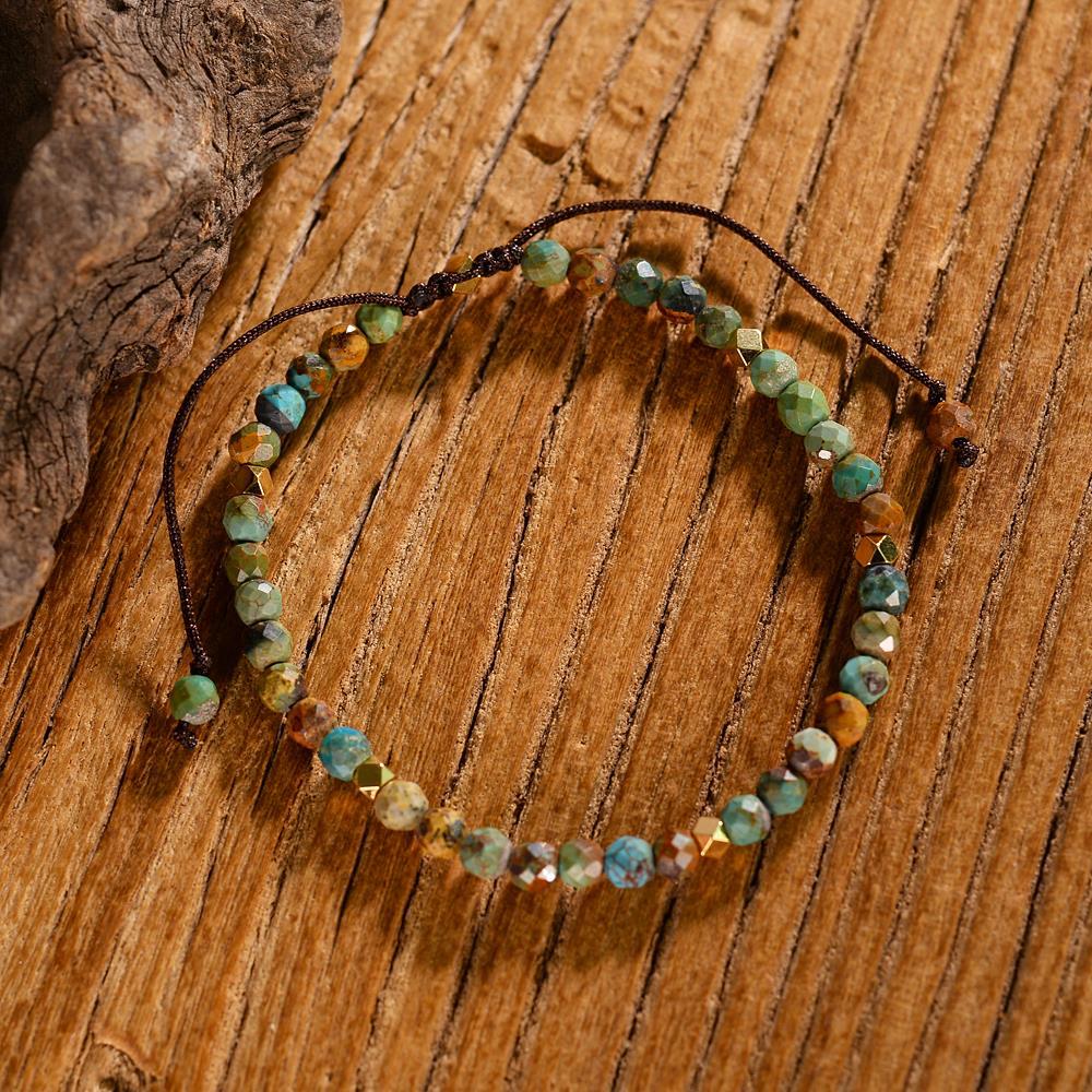 Adjustable Natural African Turquoise Braided Bracelet for Stylish Appeal - Image 2