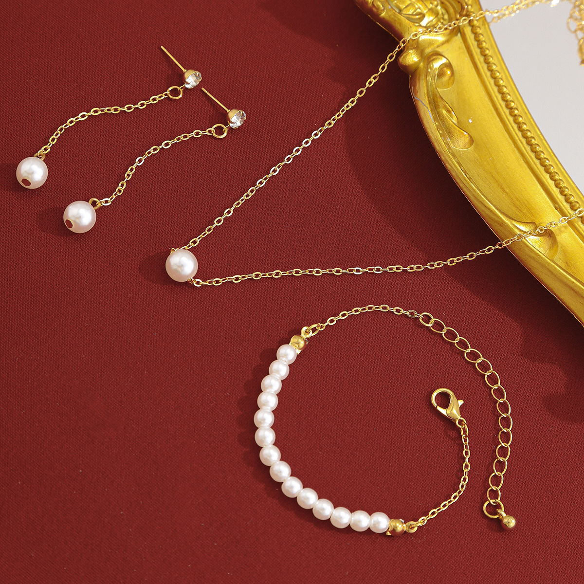 Stylish Pearl Cross Chain Necklace for Fashion-Forward Suits - Image 5