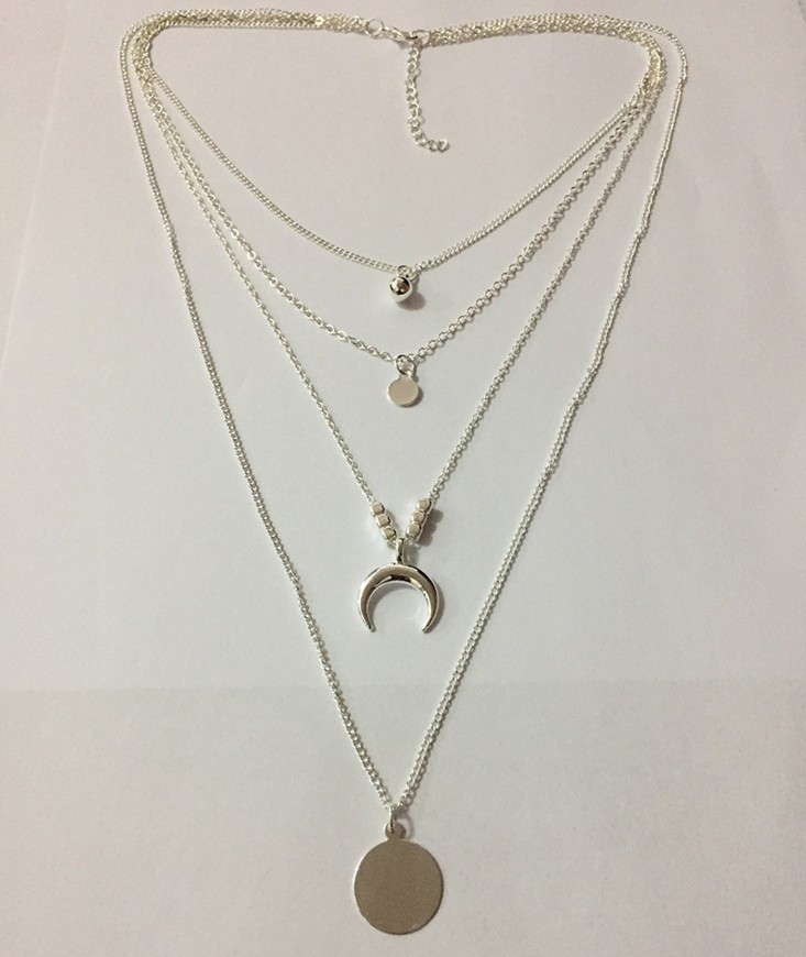 Trendy Multi-layer Moon Disc Pendant for a Unique Fashion Statement - Image 2