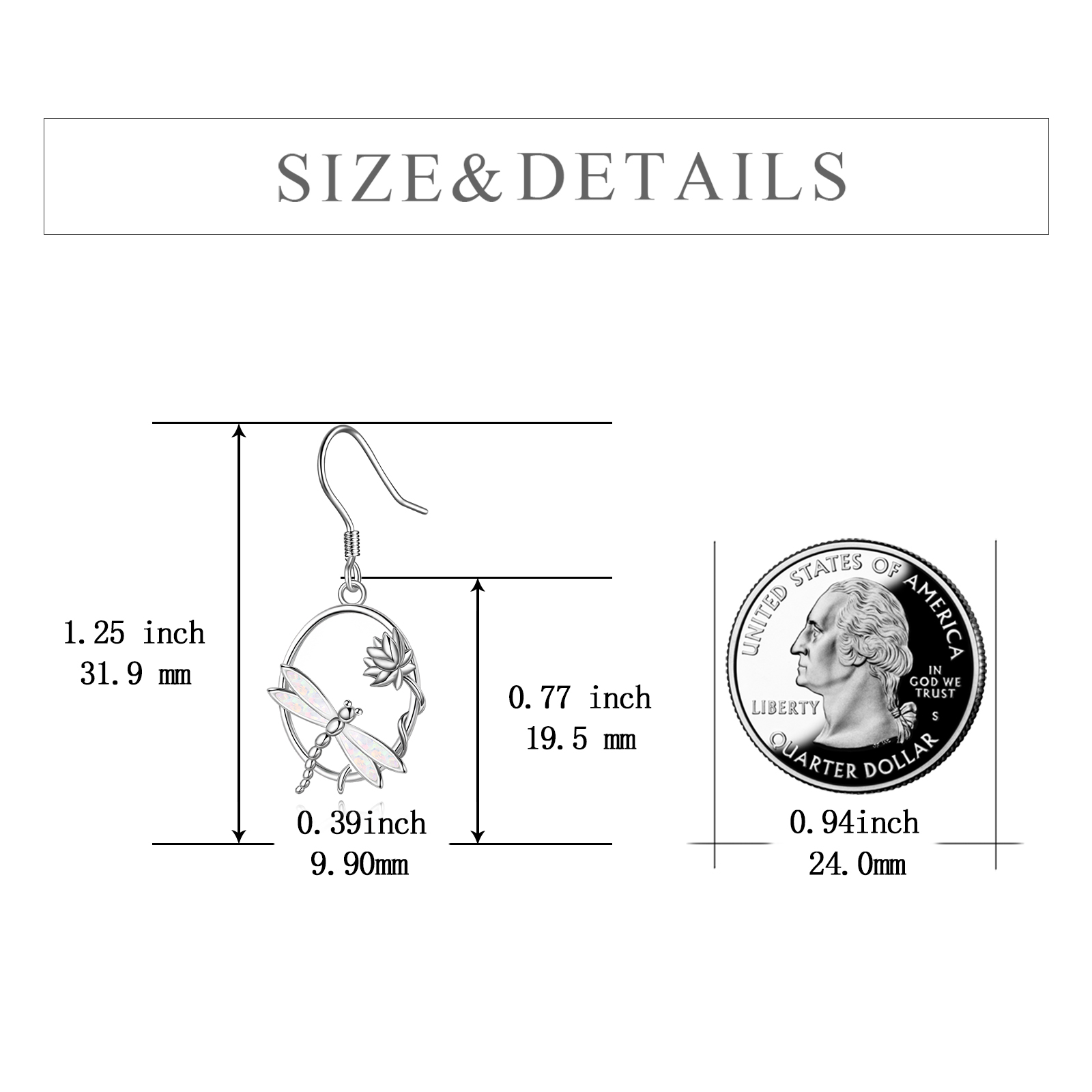 Sterling Silver Dragonfly Opal Dangle Earrings - Stunning Jewelry Piece - Image 5