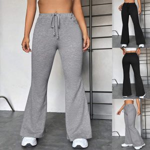 European & American Stitching Yoga Pants - Casual Outdoor Flared Fitness Trousers