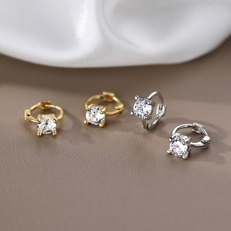 Elegant Small Zircon Stud Earrings for Women - Stylish and Simple Design - Image 2