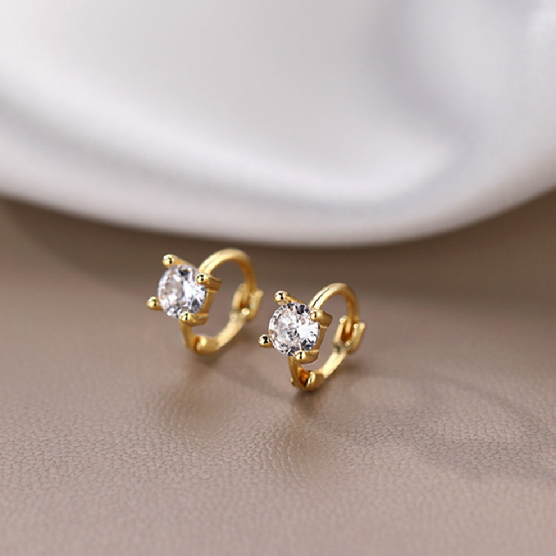 Elegant Small Zircon Stud Earrings for Women - Stylish and Simple Design - Image 4