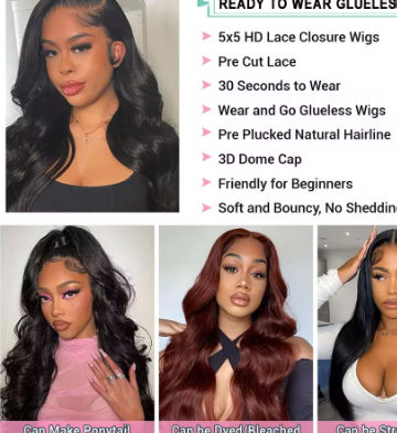 Body Wave Glueless Human Hair Wigs - Comfortable, Glue-Free Hoods for Effortless Style - Image 7