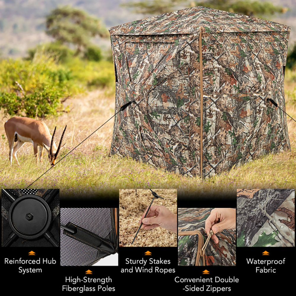 5-IN-1 Detachable Hunting Blind for 2-3 People with Skylight - Ultimate Outdoor Gear