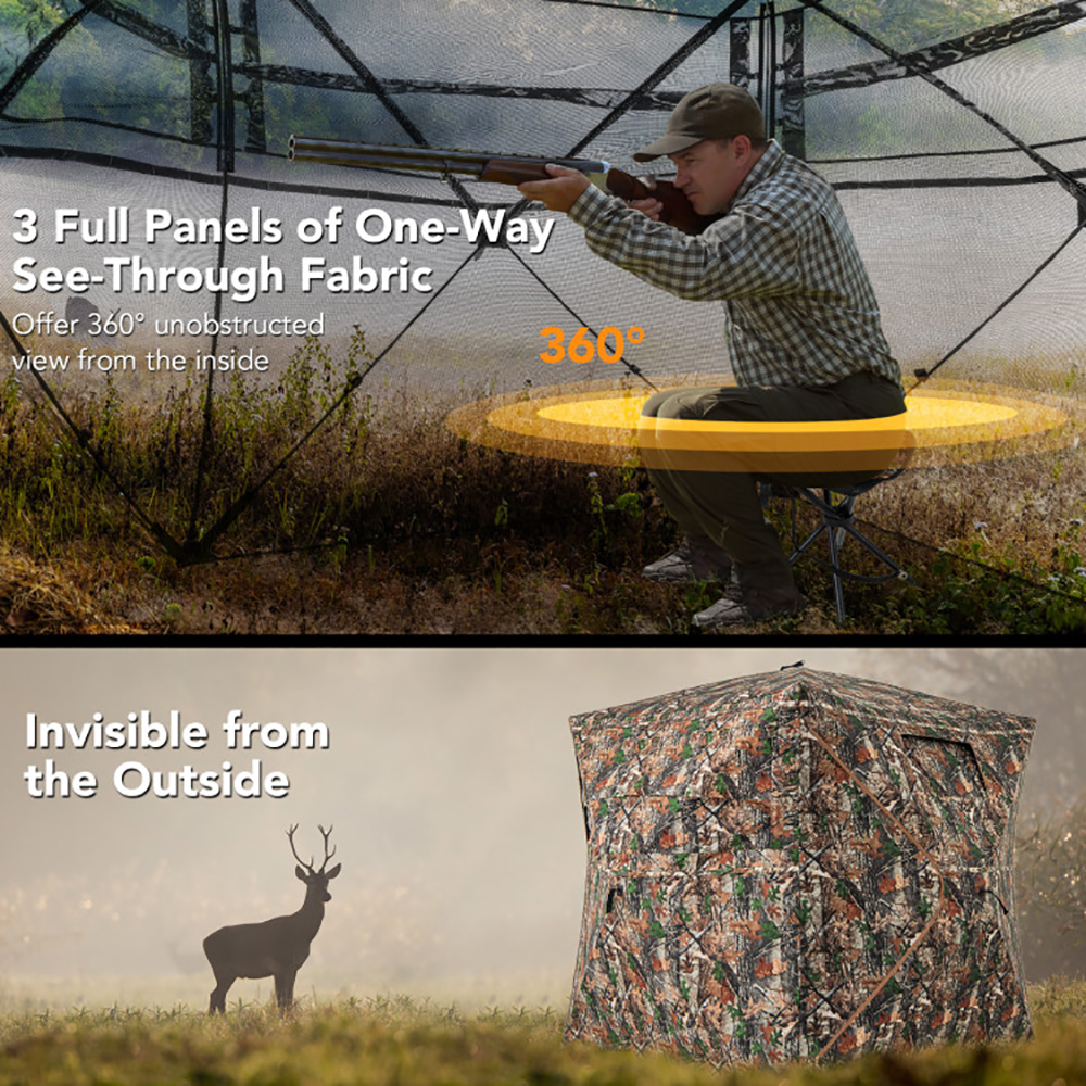 5-IN-1 Detachable Hunting Blind for 2-3 People with Skylight - Ultimate Outdoor Gear - Image 6