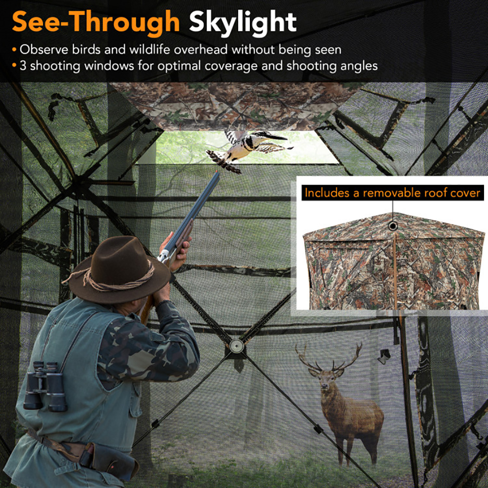 5-IN-1 Detachable Hunting Blind for 2-3 People with Skylight - Ultimate Outdoor Gear - Image 7