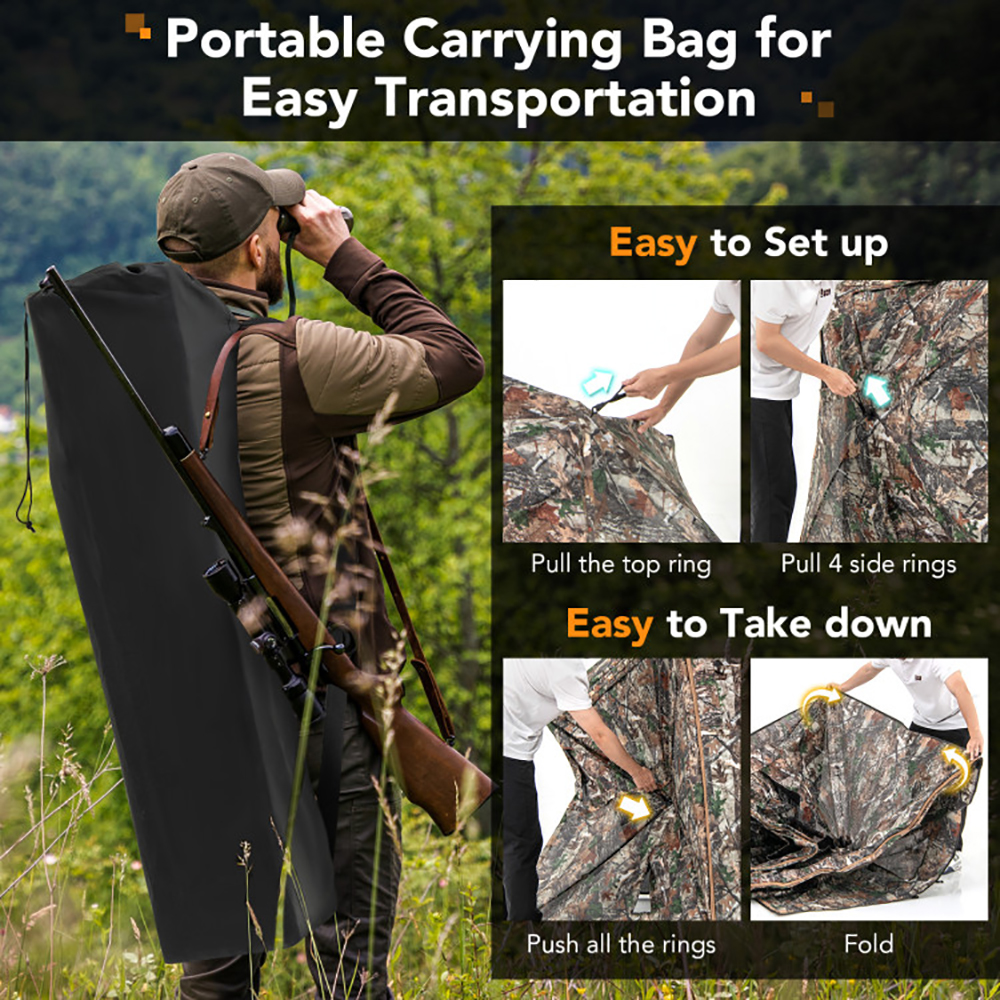 5-IN-1 Detachable Hunting Blind for 2-3 People with Skylight - Ultimate Outdoor Gear - Image 9