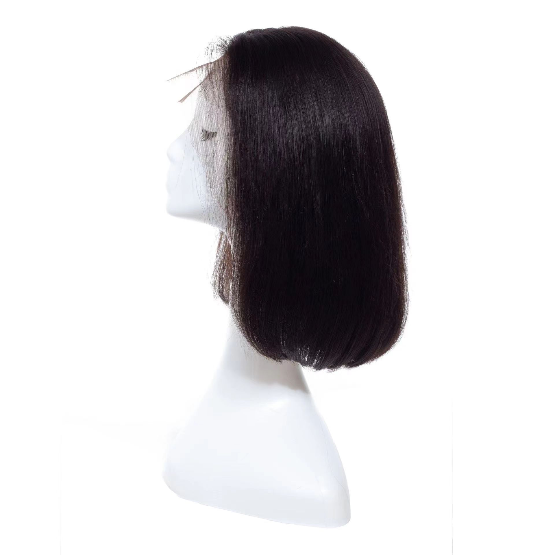 134 Front Lace Bobo Bob Haircut - Natural Color Full Human Hair Wig - Image 3