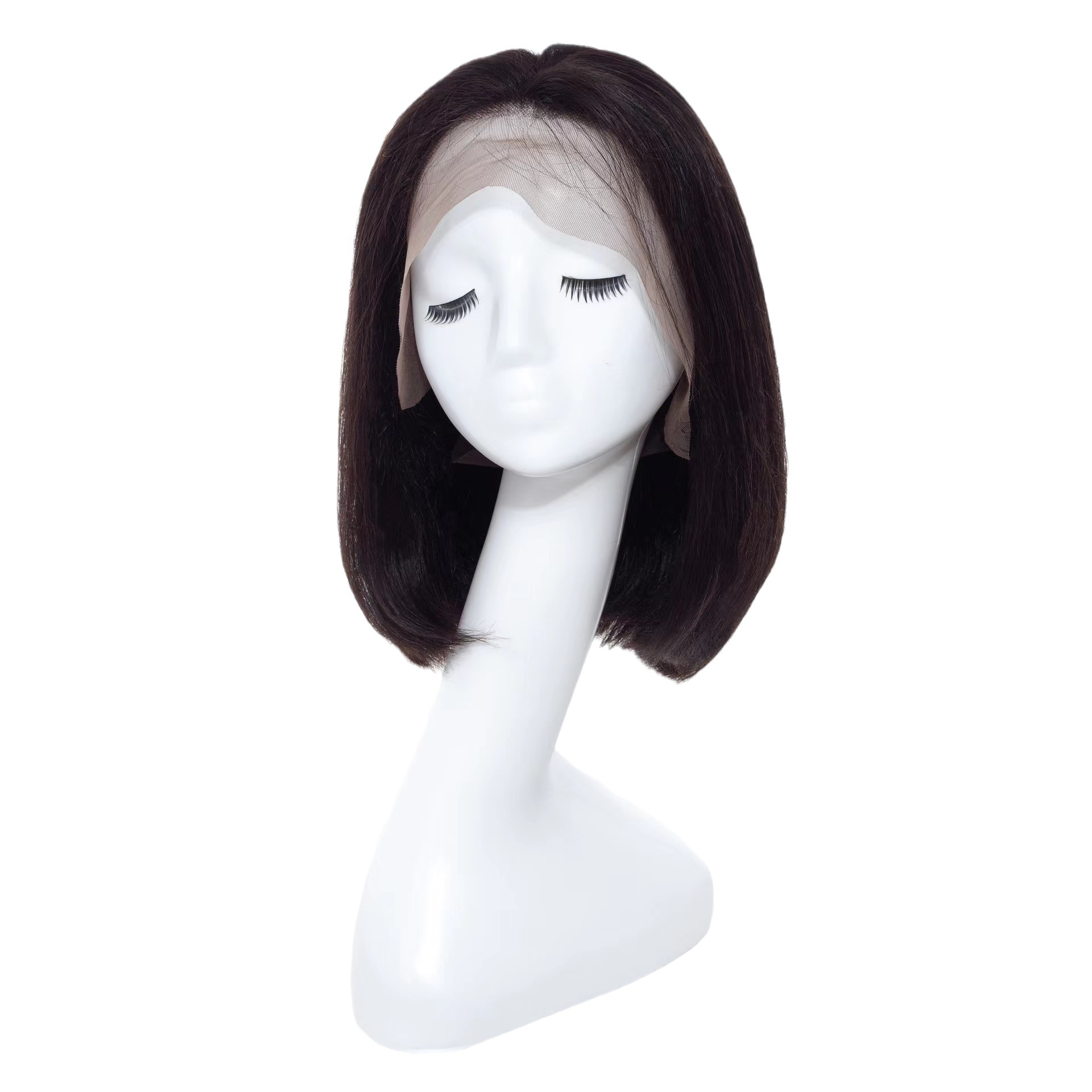 134 Front Lace Bobo Bob Haircut - Natural Color Full Human Hair Wig - Image 5