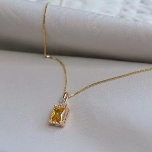 Trendy Citrine Yellow Zircon Necklace for a Unique Fashion Statement