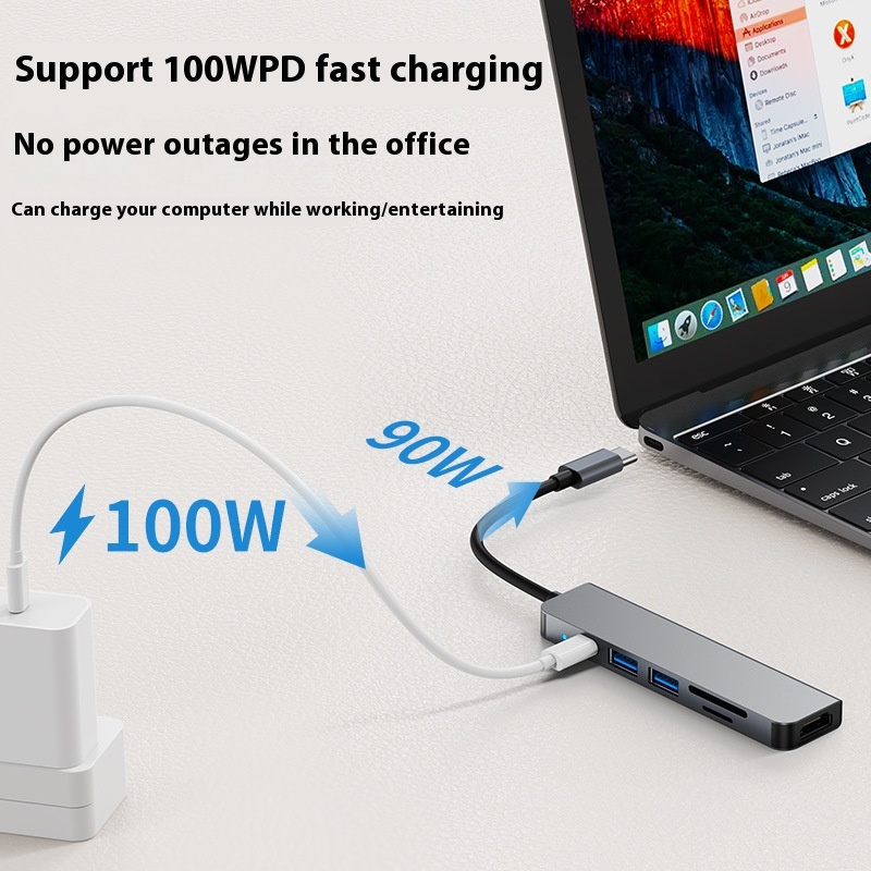 Portable Six-in-One Expansion Dock for Notebook and Tablet Computers