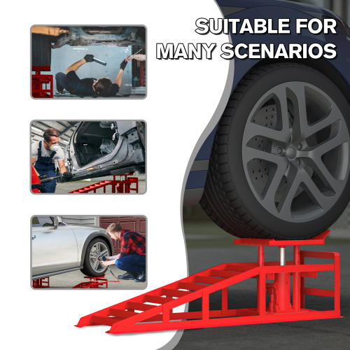 2 Pack Hydraulic Car Ramps - 5T 11000lbs Low Profile Lift for Trucks & Trailers, Garage Service Ramps - Image 14