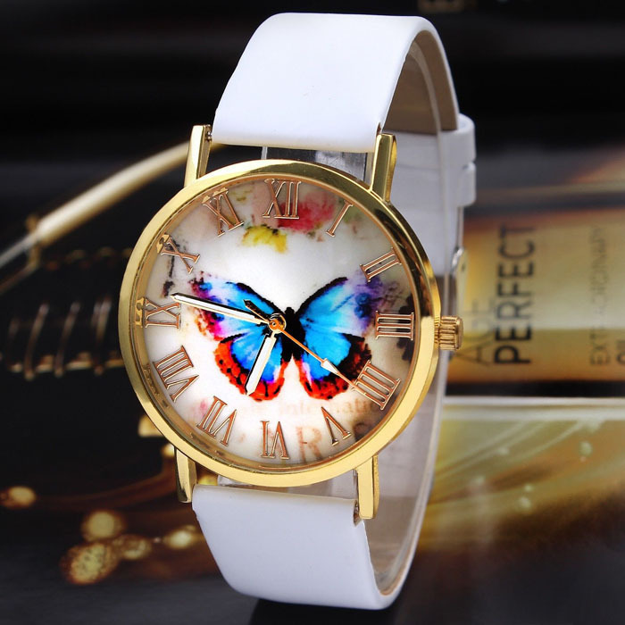 Roman Scale Butterfly Belt Watch - Stylish Universal Gold Shell Timepiece