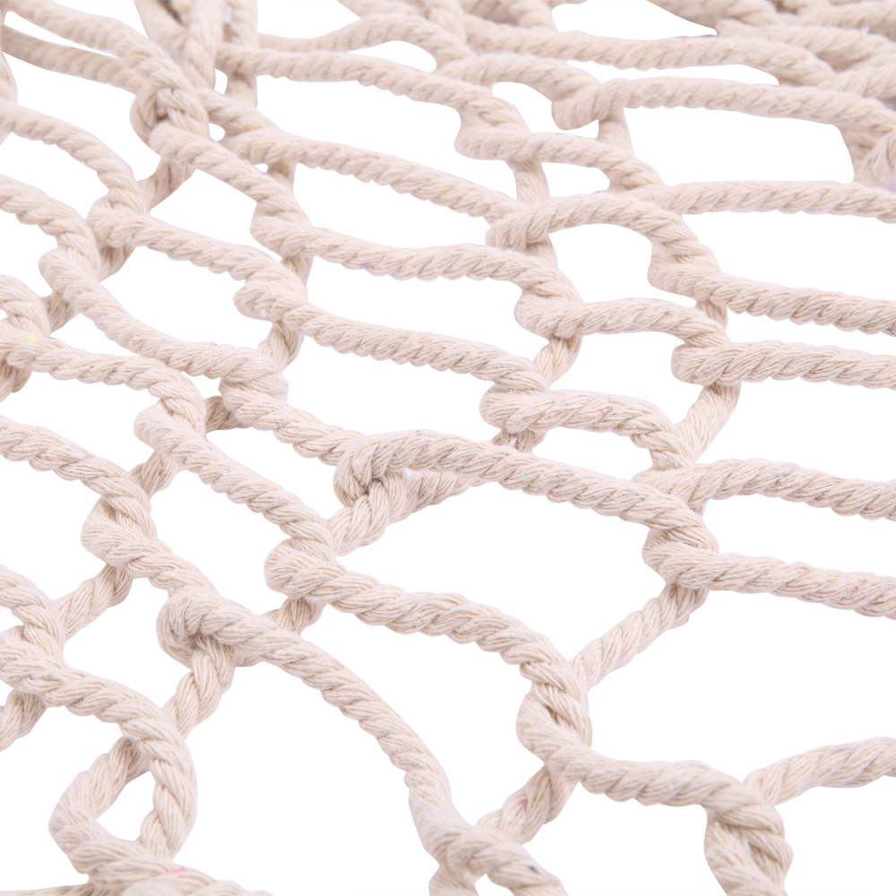 Set of Two Beige Cotton Rope Hanging Chairs for Stylish Relaxation - Image 9