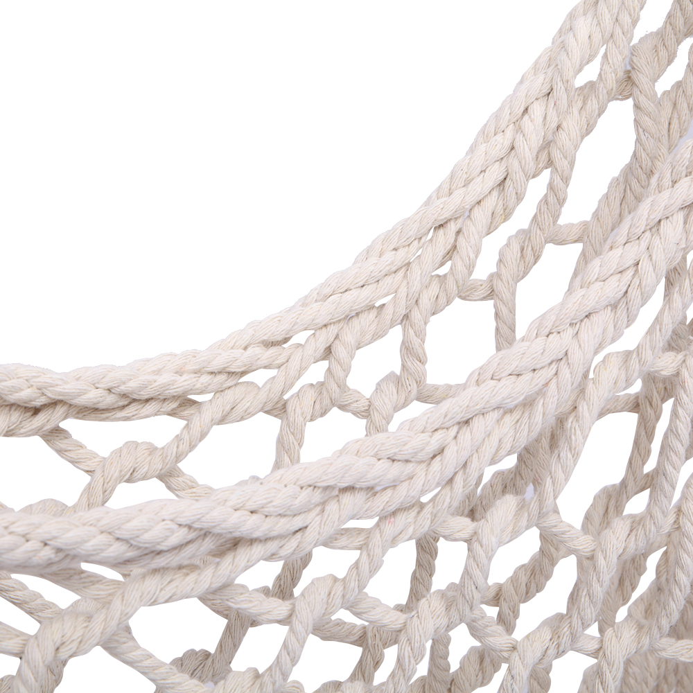 Set of Two Beige Cotton Rope Hanging Chairs for Stylish Relaxation - Image 15