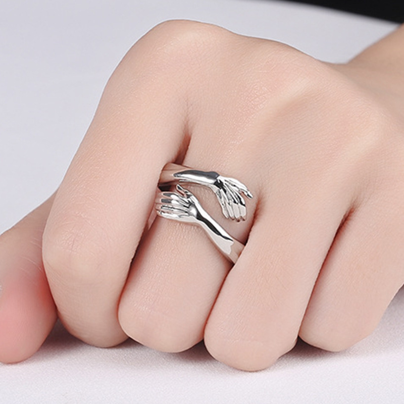 Stylish Simple Fashion Embrace Hands Hug Ring - Unique Special-Interest Jewelry - Image 3
