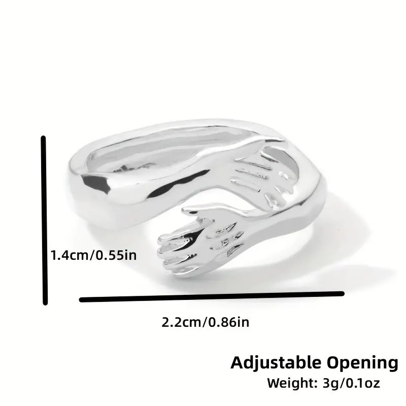 Stylish Simple Fashion Embrace Hands Hug Ring - Unique Special-Interest Jewelry - Image 5