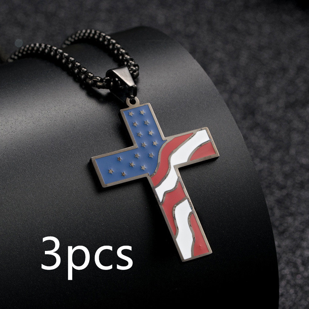 Stylish Flag Cross Necklace - Elegant Religious Jewelry for Every Occasion