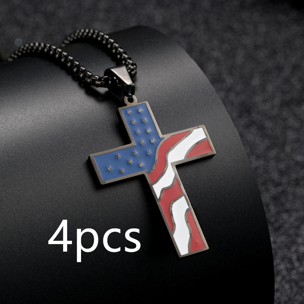 Stylish Flag Cross Necklace - Elegant Religious Jewelry for Every Occasion - Image 2