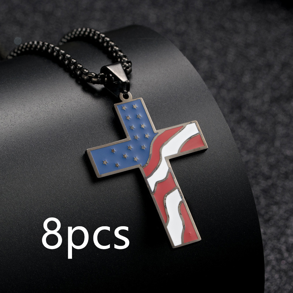 Stylish Flag Cross Necklace - Elegant Religious Jewelry for Every Occasion - Image 3