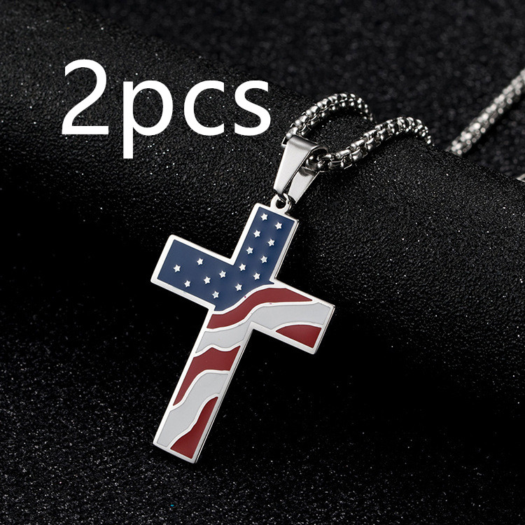 Stylish Flag Cross Necklace - Elegant Religious Jewelry for Every Occasion - Image 9