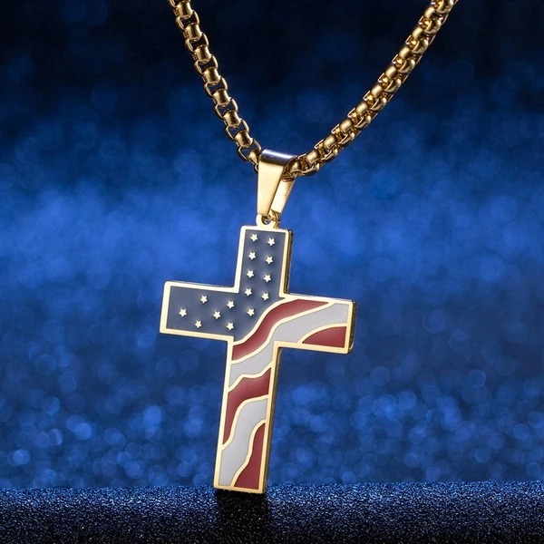 Stylish Flag Cross Necklace - Elegant Religious Jewelry for Every Occasion - Image 15