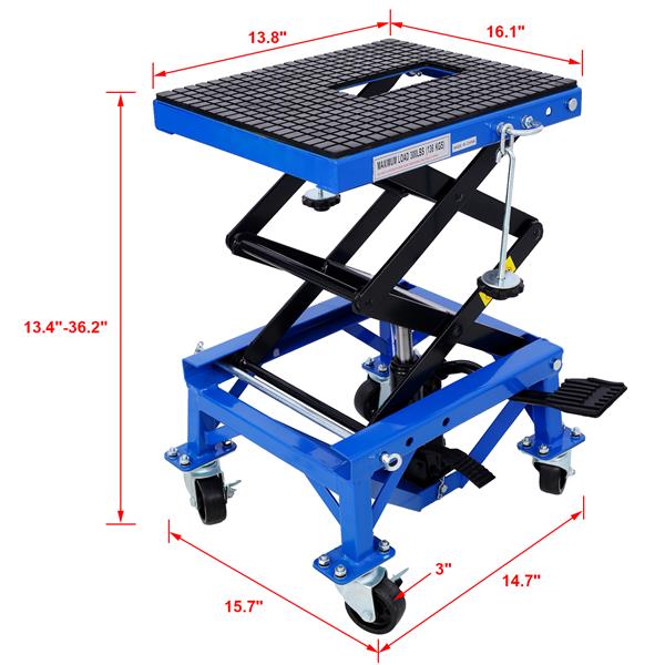 300 Pound Hydraulic Motorcycle Scissor Jack - Ideal Foot Lift for Small Off-Road Vehicles, Blue, Prohibited PlatformTemu - Image 11