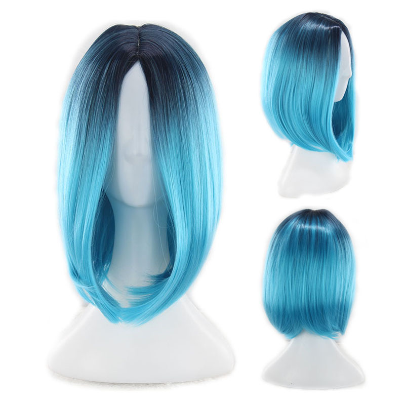 European and American Women's Short Straight Gradient Bobo Wig for Foreign Trade