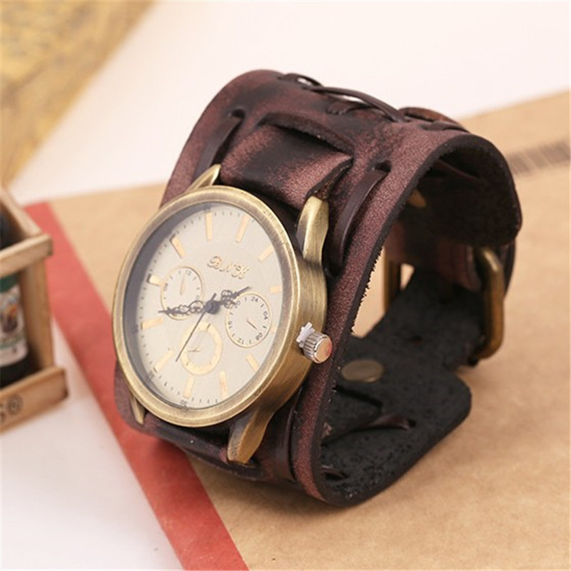 Stylish Retro Cowhide Punk Watches for Men – Foreign Trade Wrist Accessories - Image 2