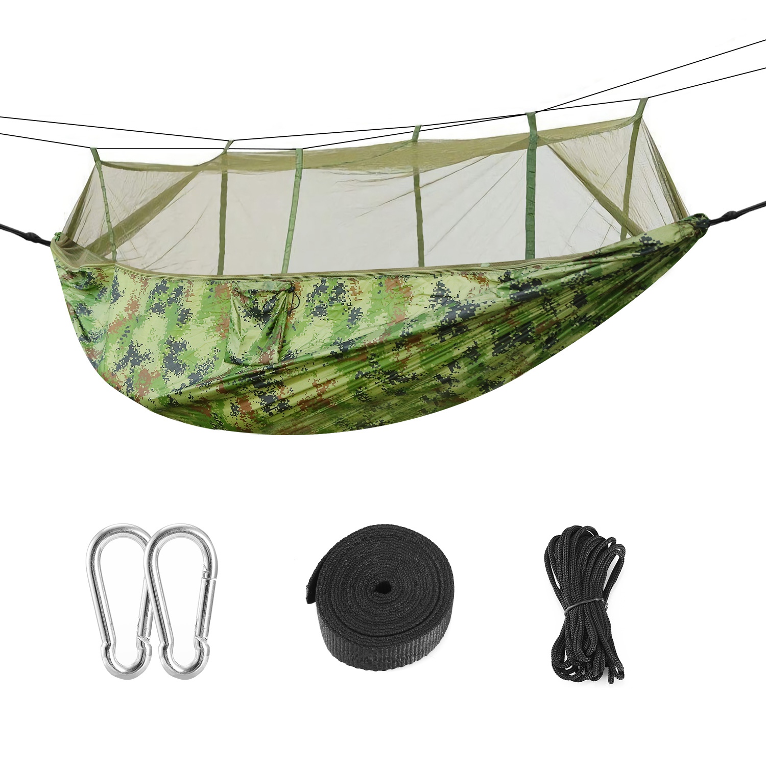 Portable Double Camping Hammock with Bug Net - Ideal for Outdoor Adventures - Image 6
