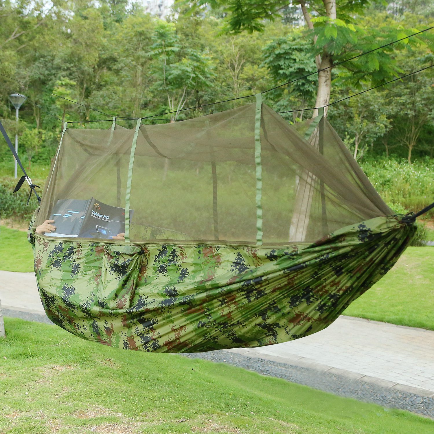 Portable Double Camping Hammock with Bug Net - Ideal for Outdoor Adventures - Image 10