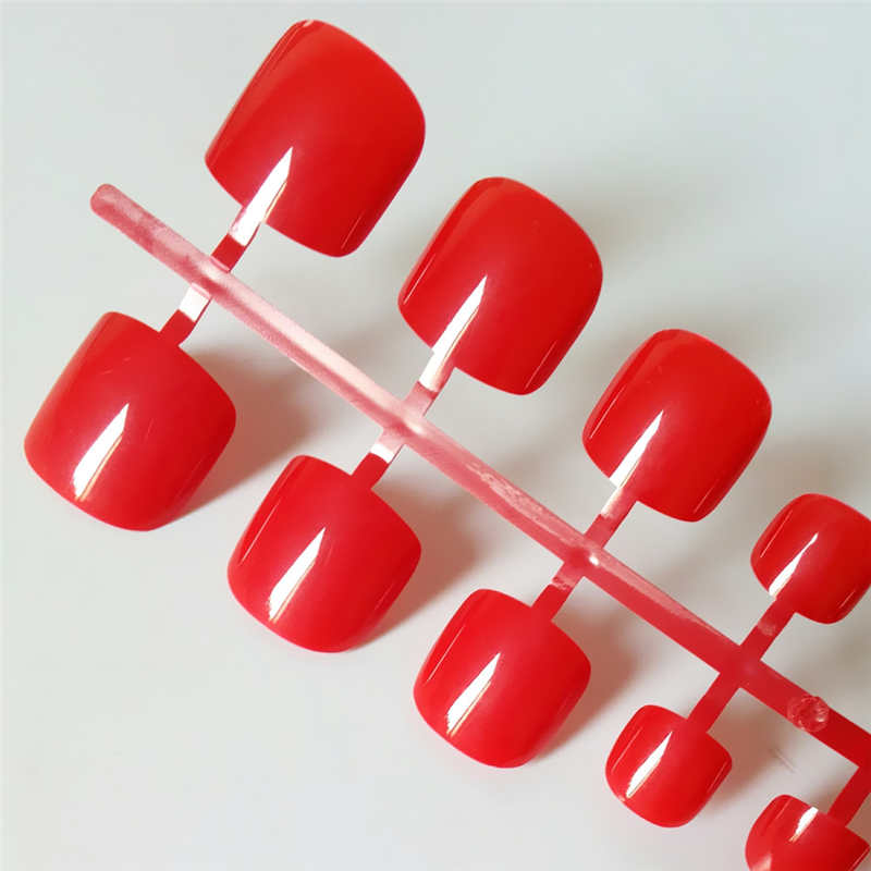 Vibrant Green Acrylic Square Press-On Fake Toe Nails for Stunning Looks - Image 3