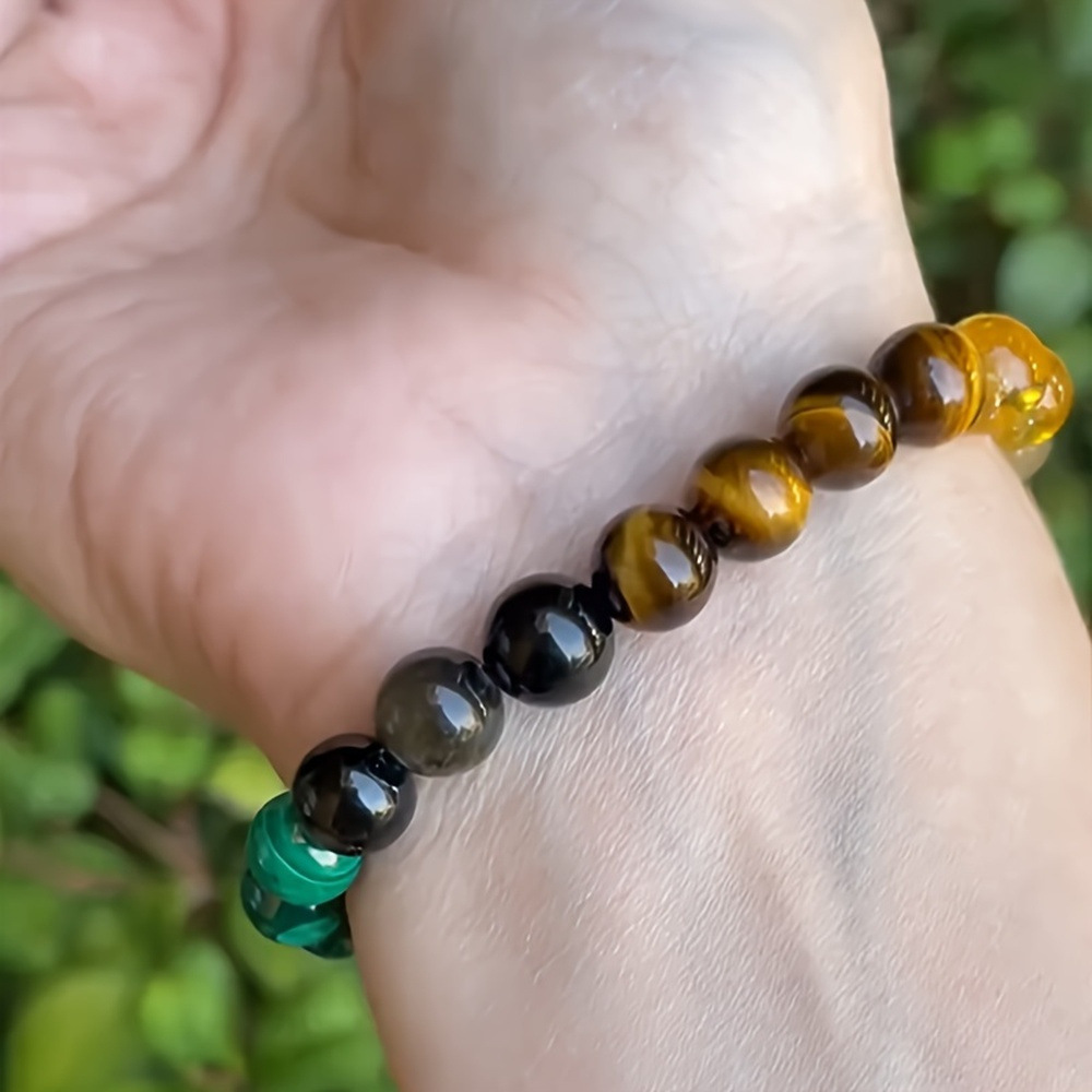 Universal Natural Stone Bracelet - Citrine, Dongling Stone & Malachite Jewelry - Image 4