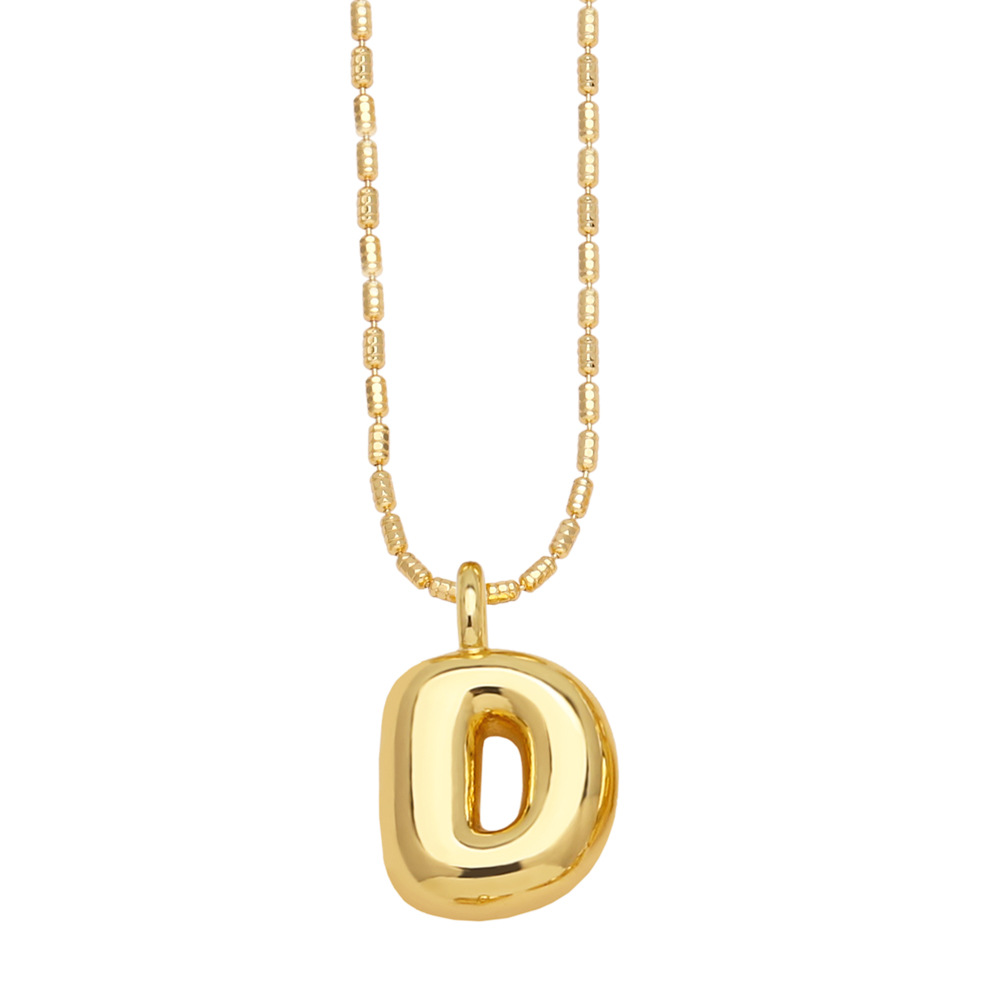 Stylish Gold-Plated Pendant Necklace with 26 English Letters - Versatile Hip Hop Clavicle Chain