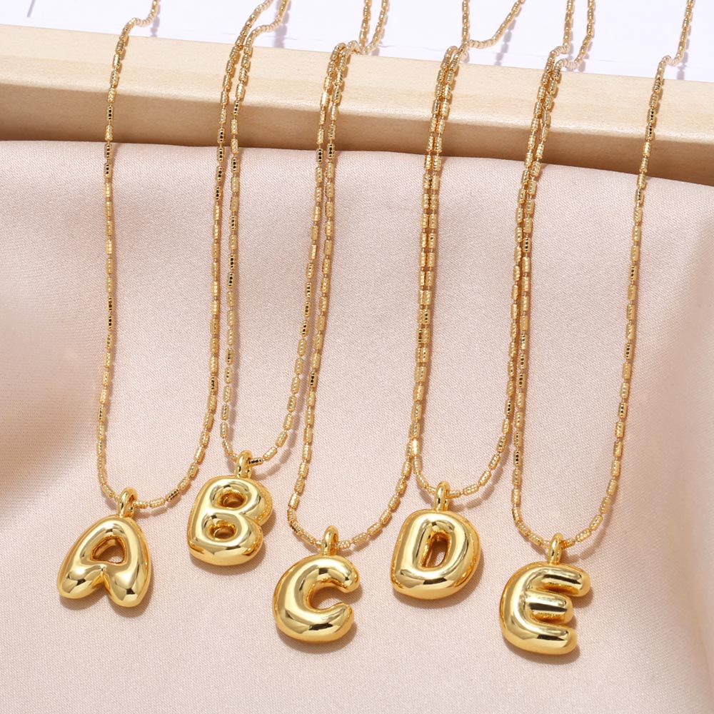 Stylish Gold-Plated Pendant Necklace with 26 English Letters - Versatile Hip Hop Clavicle Chain - Image 21