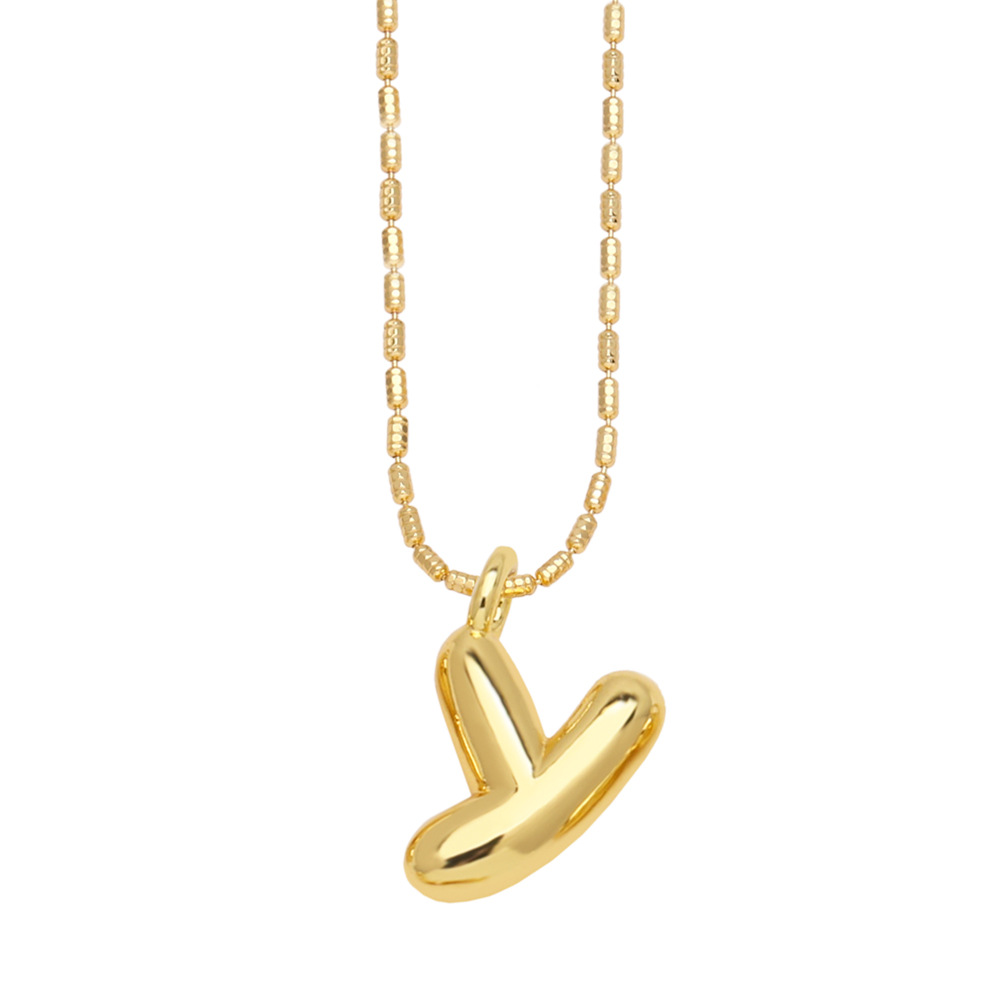 Stylish Gold-Plated Pendant Necklace with 26 English Letters - Versatile Hip Hop Clavicle Chain - Image 23