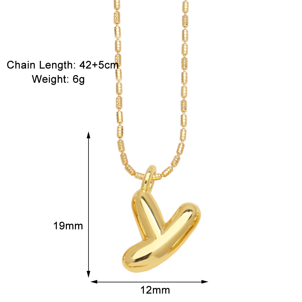 Stylish Gold-Plated Pendant Necklace with 26 English Letters - Versatile Hip Hop Clavicle Chain - Image 47