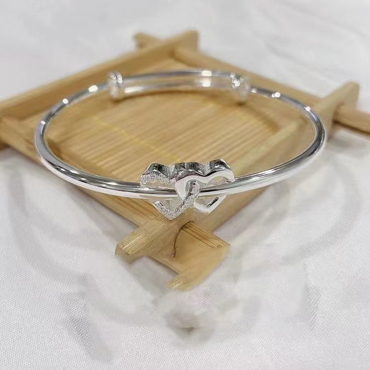 Adjustable Heart-to-Heart Bracelet with Push-Pull Feature - Image 2